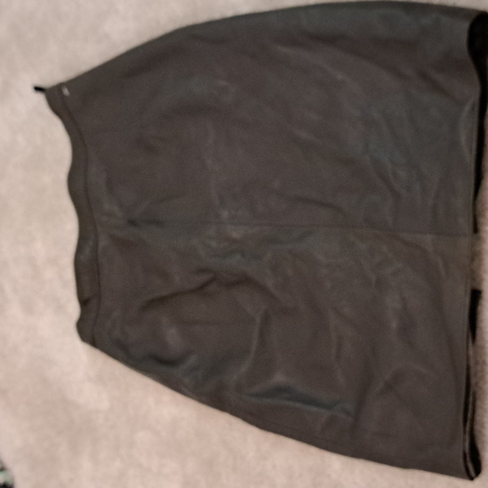 Made in the USA Gray Leather Skirt